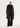 Long sable fur coat in graphite with stand-up collar