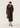 Diagonal sable fur coat with shawl collar